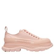 Alexander McQueen Rosa Läder Tread Slick Låga Sneakers Pink, Dam