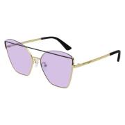 Alexander McQueen Solglasögon med Indeterminate Frame Mq0163S Purple, ...