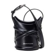 Alexander McQueen The Curve Mini Axelremsväska Black, Dam