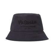 Alexander McQueen Modern Logo Broderi Bucket Hat Black, Herr