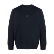 C.p. Company Blått Logo Patch Sweatshirt Blue, Herr