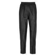 Golden Goose Leather Trousers Black, Dam