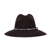 Golden Goose Ull Fedora Hatt med Studs Brown, Herr