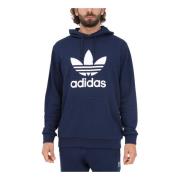Adidas Originals Blå huvtröja med maxi logotryck Blue, Herr