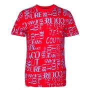 Versace Jeans Couture Röd Logo Print T-shirt för Män - XL Red, Herr