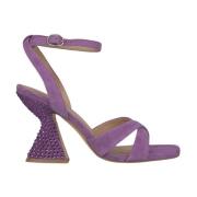 Alma EN Pena Rhinestone Klack Sandaler Purple, Dam