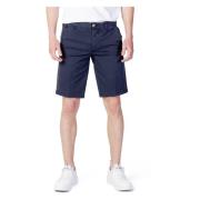 Blauer Enfärgade Bermuda-shorts för Män Blue, Herr
