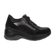 Igi&Co Läder Sneakers med Dragkedja för Kvinnor Black, Dam