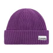 Ganni Mössa med logotyp Purple, Dam