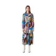 Suncoo Lång Skjortklänning med Grafiskt Tryck Multicolor, Dam