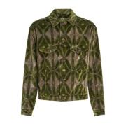 Etro Grön Velvet Jacquard Jacka Green, Herr