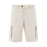 Brunello Cucinelli Off White Casual Shorts Ss23 White, Herr