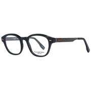 Ermenegildo Zegna Svarta Horn Runda Optiska Glasögon Black, Herr