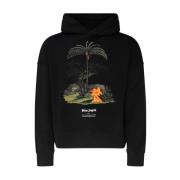 Palm Angels Svart Bomullshoodie, Uppgradera Din Streetwear Black, Herr