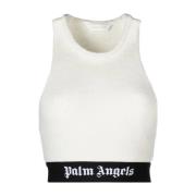 Palm Angels Stilfull Ärmlös Topp White, Dam