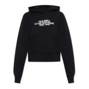 Palm Angels Hoodie med logotyp Black, Dam