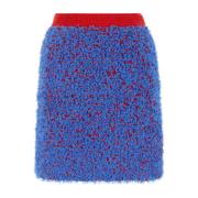 Tory Burch Trendig tvåfärgad bomullsblandad minikjol Multicolor, Dam