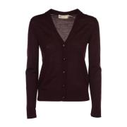 Tory Burch Simone Cardigan - Lyxig Ull och Silke Blandning Brown, Dam