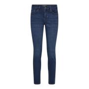 MOS Mosh Slim-Fit High Rise Blå Jeans med Broderi Blue, Dam