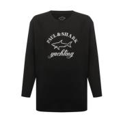 Paul & Shark Svart tröja med logotryck Black, Herr