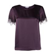 Patrizia Pepe Stilren Essential T-shirt Kvinnor Purple, Dam