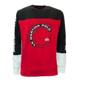 La Martina Herr Crew Neck Fleece - Barbados Cherry/Black Red, Herr