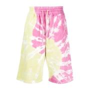 Gcds Röda Tie-Dye Bermuda Shorts Pink, Herr