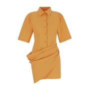 Jacquemus Mini Klänning med Camisa Stil Orange, Dam