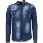 Enos Elegant skjorta för jeans - Avslappnade skjortor för män - Cj-987...
