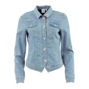 2-Biz Anne Light Denim Jacka - Stilfull och Varm Blue, Dam