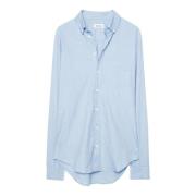 Zadig & Voltaire Sigmund Chambray Skjorta med pärlknappar Blue, Herr