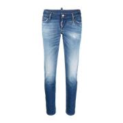 Dsquared2 Faded Slim-Cut Jeans Blue, Dam
