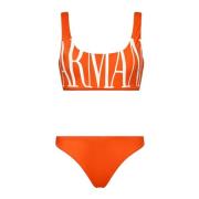 Emporio Armani 2-delad baddräkt med stort logotyp Orange, Dam