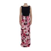 Dolce & Gabbana Blommig Maxi Sheath Klänning Pink, Dam