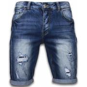 Enos Billiga shorts för män - Långa denim shorts för män - J-961B Blue...
