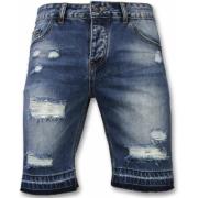 Enos Slitna shorts för män - Stiliga denim shorts för män - J-998B Blu...
