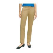 Brooks Brothers Ljus Beige Stretch Bomulls Chinos Beige, Dam