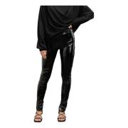 Ahlvar Gallery Latex Skinny Byxor Black, Dam