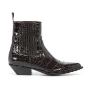 Sonora Svarta Croco Ankelboots med 35mm Klack Black, Herr