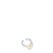 Charlotte Chesnais 925 Sterling Silver Initial Signet Ring Gray, Dam
