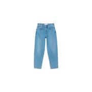 Samsøe Samsøe Cropped Straight Leg Jeans Blue, Dam