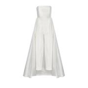 Solace London Vit Jumpsuit med Rak Halslinning White, Dam