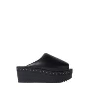 Rick Owens Läder Platform Clog Mulys Black, Dam