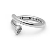 Nialaya Men's Nail Ring with Dorje Engraving and Silver Finish Gray, H...