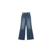 Ami Paris Blå Flare Jeans - Trendig Stil Blue, Dam