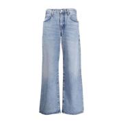 Agolde Avslappnade Wide-Leg Fusion Ekologiska Denim Jeans Blue, Dam
