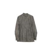 Bottega Veneta Vintage Förägande Grå Bomullsprikkig Skjorta Gray, Dam