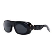 Dior Svarta solglasögon med blank yta Black, Dam