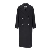 IVY OAK Svart Jacka med Cappotto Stil Black, Dam