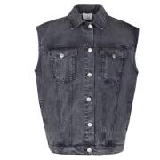 MVP wardrobe SAN Babila Denim Vest Gray, Dam